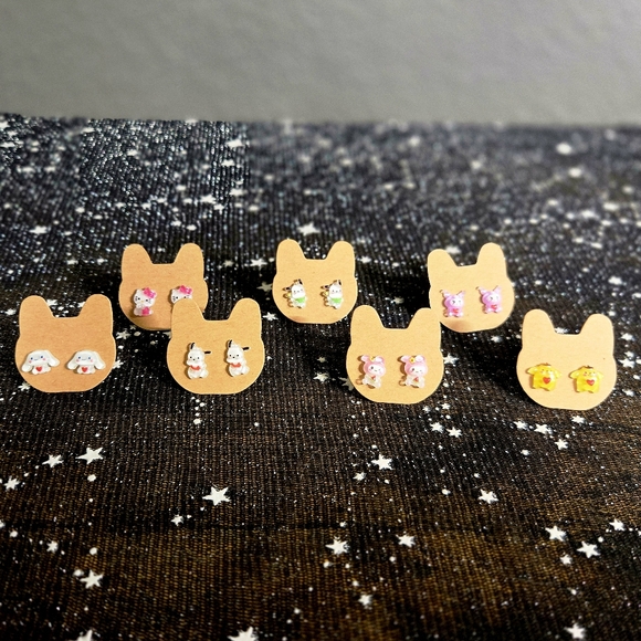 Custom Pochacco (Green Shirt) Hypoallergenic Stainless Steel Post Earrings - Picture 4 of 5